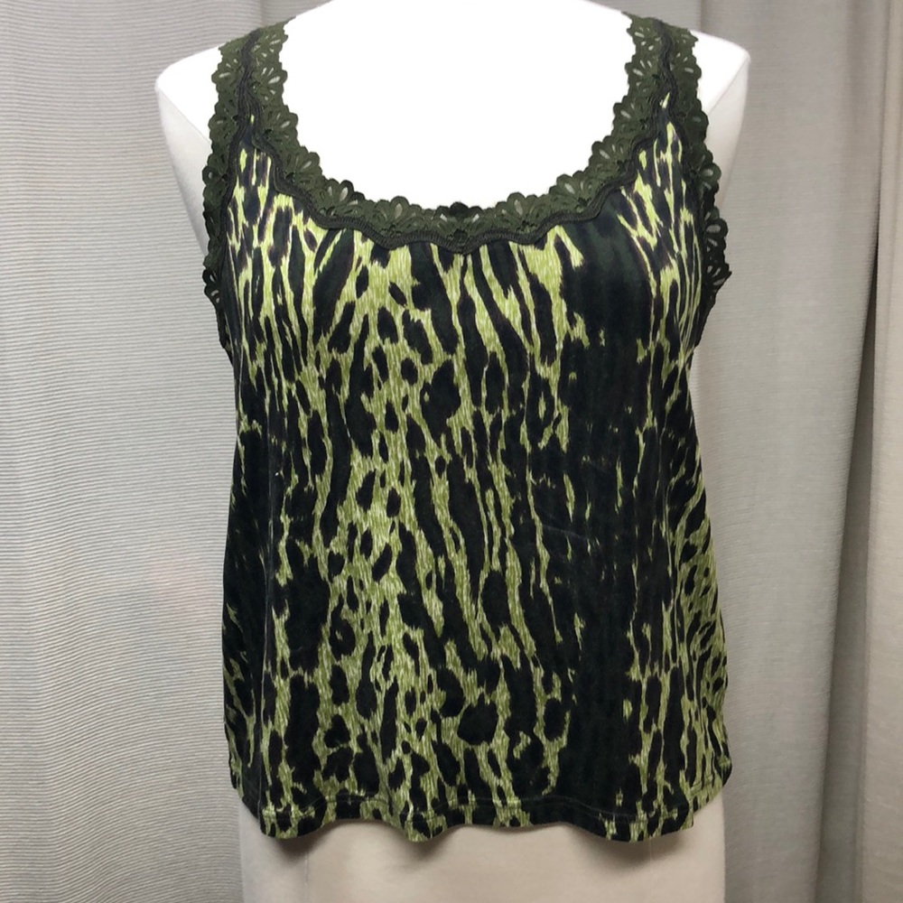 Green animal print 2 piece cardigan set